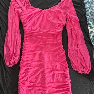 Chic Fuchsia Long Sleeve Dress